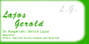 lajos gerold business card